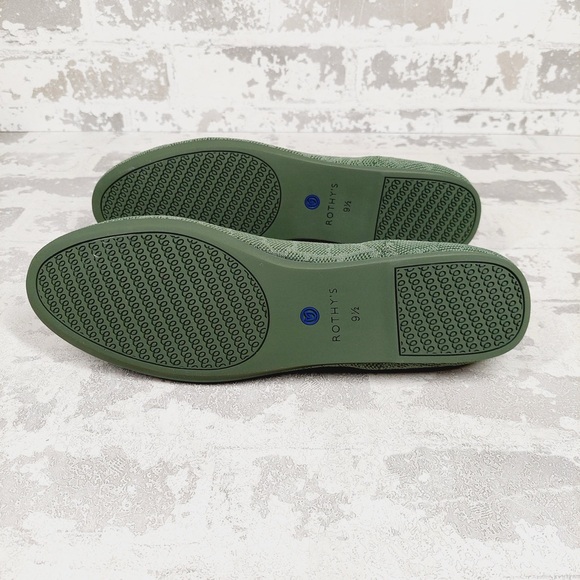 NEW Rothy's The Flat Safari Green Sage Giraffe Round Toe Slip On Loafers F559 - Picture 6 of 8